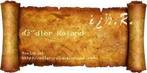 Ádler Roland névjegykártya