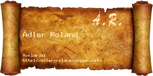 Ádler Roland névjegykártya